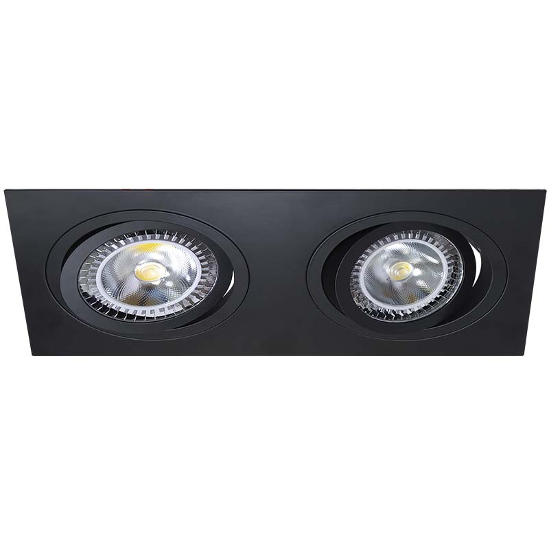 SERIE ALUM AR111 NEGRO MATE de 2 LUCES